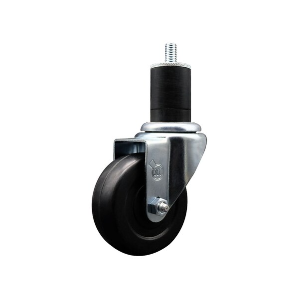 Service Caster 3.5'' SS Soft Rubber Wheel Swivel 1-3/4'' Expanding Stem Caster SCC-SSEX20S3514-SRS-134 - main